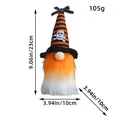 Halloween gnome doll with orange and black striped wizard hat, size 23x10cm, weight 105g - Orange-white Beard Style (Z2-17) / 10x10x23cm / Orange & White Beard