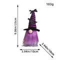 Decorative Halloween gnome wizard figurine with purple beard and striped hat, 23cm tall - Purple-white Beard Style (Z2-19) / 10x10x23cm / Purple & White Beard