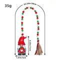 Christmas wood bead garland gnome ornament with dimension markings, 59cm total length - Wreath Gnome (Y2-28)