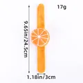 Plush orange fruit slap bracelet for kids with detailed dimensions and 17g weight - Orange Style / 1 Piece / Orange