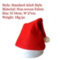 Red and white non-woven fabric Christmas hat for adults, dimensions 34cm by 27cm - Regular Hat (Adult) / 34x27cm