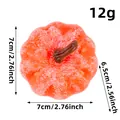 Artificial orange foam pumpkin decoration with white frosted detail, 7cm size - S3-39 Orange and White Style / 7x7x6.5cm