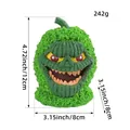 Groen Halloween pompoen monster decoratie ornament, 12 cm hoog en 242 g gewicht - Groen Pompoenmonster (D3-14)