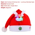 Glowing reindeer LED Christmas hat for adults, soft brushed velvet fabric, 28x38cm - Light Up Adult Decoration Hat (Reindeer)