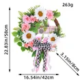 Decorative pink truck floral wreath for Christmas, size 58x42cm with weight shown. - Pink Car Wreath