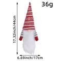 Funda de punto para botella de vino de gnomo navideño con barba blanca y peso de 36g - Rayas rojas y blancas