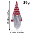 Funda para botella de vino de gnomo de Navidad tejida en rojo y blanco con barba - Copo de Nieve Rojo