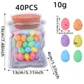 Set of 40 colorful speckled foam Easter eggs party decorations with size dimensions - Black Spotted Colorful Egg Style (R1-5) / 40Pcs Pack