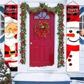 Festive set of Christmas door banners featuring Santa Claus and a Snowman design - X2-11 Santa and Snowman