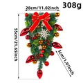 Christmas decorative upside-down teardrop swag with large red bow and gold ornaments - Swag Swag (K1-4) / Red Snowflake Style