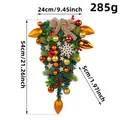 Christmas teardrop swag wall hanging with gold baubles and snowflake 54cm height - Swag Swag (K1-5) / Gold Snowflake Style
