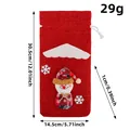 Red linen Christmas wine bottle gift bag with 3D snowman doll decoration, 30.5x14.5cm - Red Snowman Style (02-41)