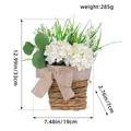 White hydrangea hanging flower basket for home decoration with dimensions and weight - White Hydrangea Flower Basket