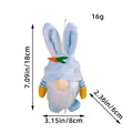 Blue Easter bunny gnome plush pendant with carrot detail, 18cm height dimension included. - Carrot Bunny Style / Blue