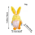 Handmade Easter bunny gnome plush doll with yellow ears and hat for holiday decoration - Flower Rabbit Style / Yellow