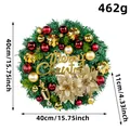 Corona de Navidad artificial de lujo con adornos rojos y dorados, 40 cm de diámetro - Corona de Cebolla de Navidad (J1-10) / 40CM