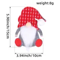 Cute Christmas gnome felt cutlery holder with red hat, size 15x10cm for holiday table - White Dot Cap Style (B3-30)