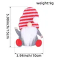 Cute Christmas gnome felt cutlery holder with dimensions for festive table decoration - Striped Cap Style (B3-31)
