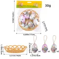 Easter foam egg set with woven basket dimensions for 6 decorative hanging eggs - Basket Print / 6 Pieces/Pack (With Basket)