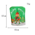 Christmas chair cover with cartoon elf print, green dining stool back decoration, 57x45cm - Green Girl Elf (O1-2)
