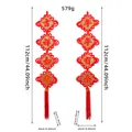 Red double-sided Chinese knot hanging decoration with tassels for Lunar New Year decor - Good Luck and Abundance (Pair Set)