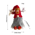 Christmas reindeer gnome plush doll size details with 29cm height and 143g weight - Reindeer Christmas Style / Red Deer (D2-21)