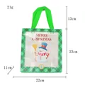 Festive Christmas snowman non-woven gift bag with 22x23x11cm dimensions and 21g weight - Single Piece / Snowman Green
