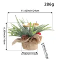 Small Christmas candle holder with red berries and pinecones decoration, size 29x16x10cm - Burlap Base (P1-34)