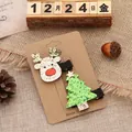 Simpatico set di fermagli natalizi glitterati con renna e albero su carta decorativa - Renna e albero di Natale / Set di 2