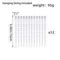 Juego de 12 adornos de árbol de Navidad con carámbanos de plástico transparente, 15 cm - Tipo A Mediano (W1-38) / 12 Unidades/Pack (15cm)