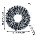 Decorative black and white Christmas tinsel wreath with 42cm diameter and 6cm thickness - 42 cm / White