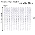 Juego de 12 adornos navideños en forma de carámbanos en espiral transparentes para colgar - Modelo B Grande / 12 Piezas/Pack (20cm) / Transparente