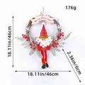 Handmade Christmas wreath rattan ring with Santa Claus figure and dimension markings - Large Santa Claus Style (H2-1)
