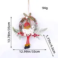 Handmade Christmas grapevine wreath featuring Santa Claus and red berries for door decor - Small Santa Claus Style (H2-4)
