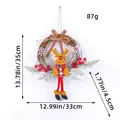 Handgefertigter Weihnachts-Rentierkranz für die Wanddekoration, Maße 35 x 33 cm, Gewicht 87g - Kleiner Rentier-Stil (H2-6)