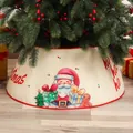 Falda decorativa para árbol de Navidad con estampado festivo de Papá Noel y regalos. - Estilo Estampado Festivo (N2-36) / S / Beige