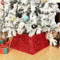 Collar de árbol de Navidad con lentejuelas rojas para decoración festiva de la base - Estilo Lentejuelas (N2-40) / L / Rojo