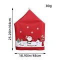 Festive red non-woven Christmas chair cover with Santa and snowman print, 48x64cm - Santa Claus Snowman Printed Style (O1-33) / 48x64cm / Red