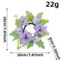 Easter egg candle holder wreath with purple lilies and green leaves size 20cm 7.87 inch - Purple Flower Style (Z1-12) / Purple