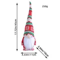 Red knitted Christmas gnome Rudolph doll with snowflake pattern, 45cm height dimensions - Christmas Knitted Long Hat Doll / 45*11*10cm