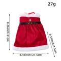 Red Santa dress wine bottle cover with size measurements for Christmas decoration - Dress Style