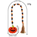 Halloween orange black white wooden bead garland with pumpkin charm 58cm - Pumpkin Style (AA2-40) / Pumpkin Pattern