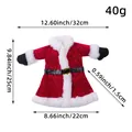 Festive Santa dress wine bottle cover with white plush trim and belt details - Clothes Style