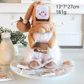 Adorable milk and cookie themed gnome plush doll for holiday home table decoration - Smiley Face Cake Style (D2-37) / 13x7x27cm