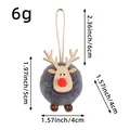 Handmade grey Christmas reindeer felt ball ornament with 6cm hanging string and wooden details - Gray
