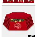 Red and black plaid Christmas tree collar with Merry Christmas print and pine cones - Classic Red Black Plaid Merry Christmas (002)