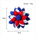 40cm American Independence Day flower wreath with red white and blue star petals decoration - Blue Heart Style (J3-26) / 42 cm