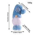 Blue Christmas gnome plush with snowflake pattern and size dimensions - Snowflake Rudolph Gnome (E3-27) / 1 Piece / Blue