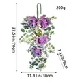 Purple and green artificial hanging flower arrangement for spring door decoration - Purple Flower Style