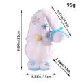 Soft plush white Christmas gnome doll with blue snowflake details and clear size dimensions - Snowflake Rudolph Gnome (E3-28) / 1 Piece / White